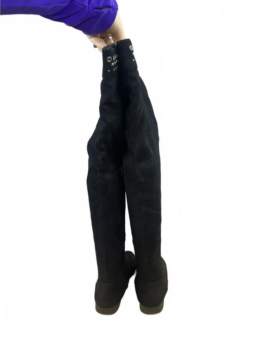 TALY ‎ Black Studded Tall Boots